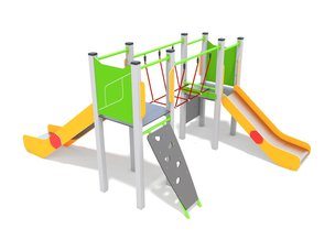 Set cu două turnuri cu tobogane pentru loc de joacă - BGL-00103