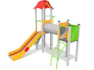 Set cu două turnuri cu tobogan și tunel pentru loc de joacă - BGL-00107 imagine principala