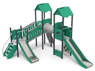 Set cu trei turnuri cu podeț pentru loc de joacă - BGL-1108 RECYCLED