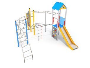 Set turnuri cu panou de cățărare pentru loc de joacă - BGL-1113