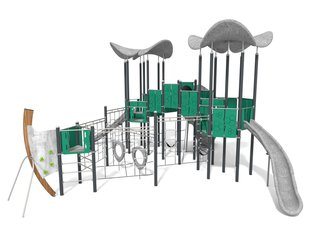 Vapor din materiale reciclate set cu două turnuri pentru loc de joacă - BGL-1213 RECYCLED imagine principala