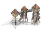 Turnuri triple cu tobogane și structură de frânghii - BGL-1433 imagine 6