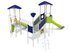 Set cu trei turnuri cu tobogan și podeț pentru loc de joacă - BGL-1713 inox miniatura 2