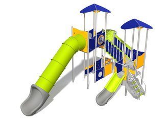 Set turnuri cu tobogan și podeț pentru loc de joacă - BGL-1715 inox imagine principala
