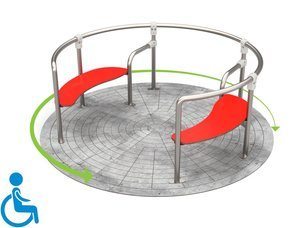 Carusel integrativ pentru copii în scaune cu rotile pentru loc de joacă - BGL-4079