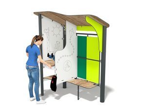 Bancă pentru schimbat scutece cu acoperiș pentru loc de joacă și parc - BGL-6083