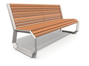 Bancă modernă cu spătar pentru loc de joacă și parc - BGL-6090