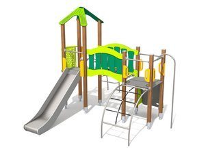 Set cu două turnuri cu tobogan pentru loc de joacă - BGL-8017