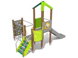 Set turnuri cu structură de frânghii și tobogan pentru loc de joacă - BGL-8025