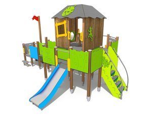 Căsuță port cu groapă de nisip tip vapor pentru loc de joacă - BGL-8080