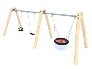 Leagăn tip cuib din salcâm pentru loc de joacă - BGL-8133 imagine principala