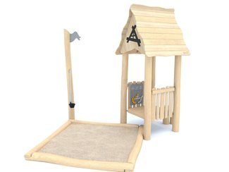 Căsuță cu groapă de nisip din salcâm pentru loc de joacă - BGL-8168 imagine principala