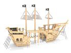 Vapor din lemn de salcâm cu tobogane pentru loc de joacă - BGL-8191 imagine 2