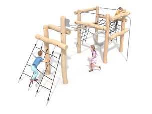 Traseu de aventură mare structură de frânghii din salcâm - BGL-8423