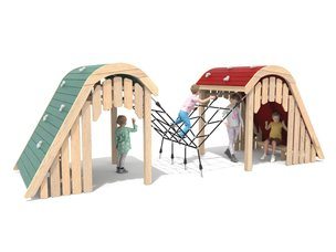Căsuță combinată pentru loc de joacă din salcâm - BGL-8459
