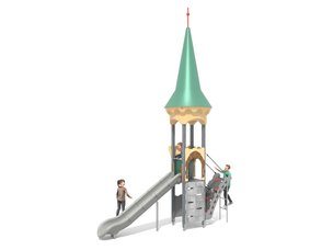 Castel cu un turn pentru loc de joacă cu tobogan - BGL-8602