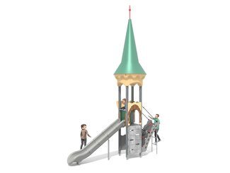 Castel cu un turn pentru loc de joacă cu tobogan - BGL-8602 imagine principala