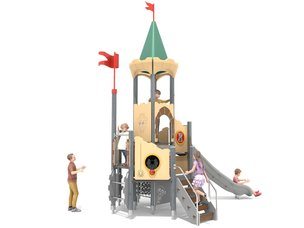 Castel cu un turn pentru loc de joacă cu tobogan - BGL-8604