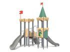 Castel cu două turnuri pentru loc de joacă cu tobogan și panou de cățărare - BGL-8606 imagine 2