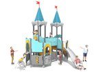 Castel cu două turnuri pentru loc de joacă cu tobogan - BGL-8608 imagine 5