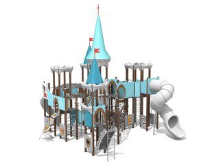 Castel pentru loc de joacă cu tobogane și structură de frânghii - BGL-8619-4-11II25-1A imagine principala